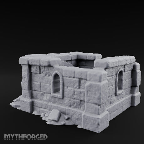Chain-Locked Rubble-Strewn Dungeon Portcullis Wall Miniature for Dungeons and Dragons, Pathfinder or other TTRPGs