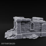 Chain-Locked Rubble-Strewn Dungeon Portcullis Wall Miniature for Dungeons and Dragons, Pathfinder or other TTRPGs