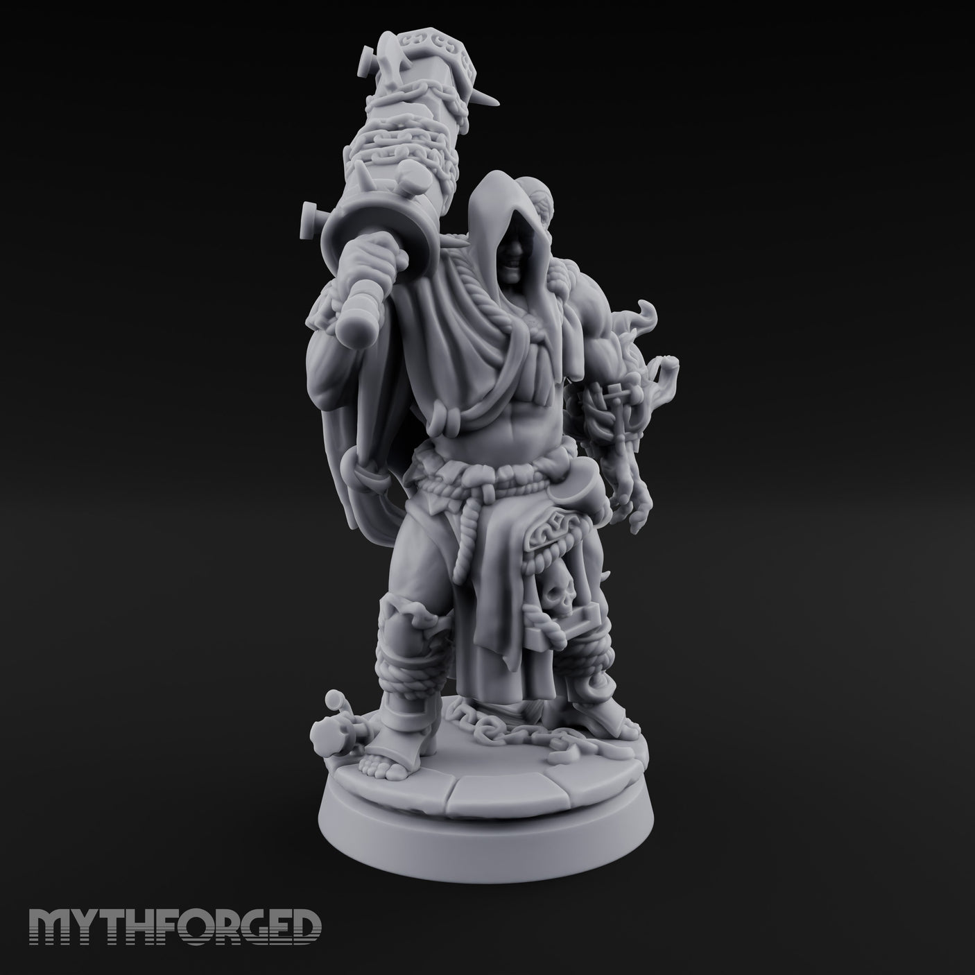 Chain Wrapped Crushing Human Monk Miniature for Dungeons and Dragons, Pathfinder or other TTRPGs