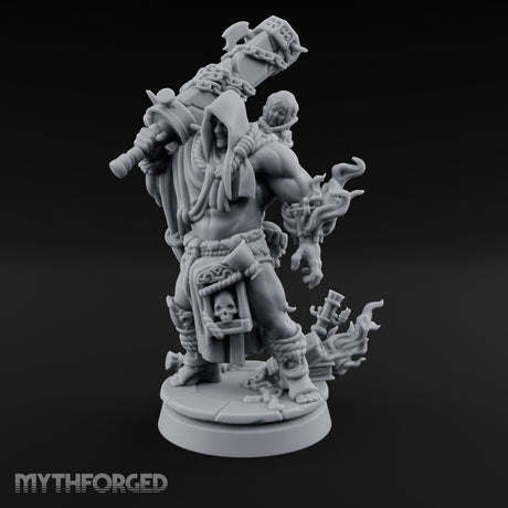 Chain Wrapped Crushing Human Monk Miniature for Dungeons and Dragons, Pathfinder or other TTRPGs