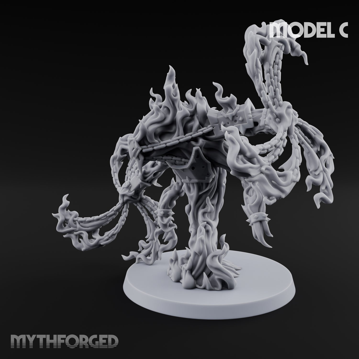 Chain Flailing Chained Elemental C Miniature for Dungeons and Dragons, Pathfinder or other TTRPGs