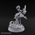 Chainsaw Twirling Human Witch Miniature for Dungeons and Dragons, Pathfinder or other TTRPGs