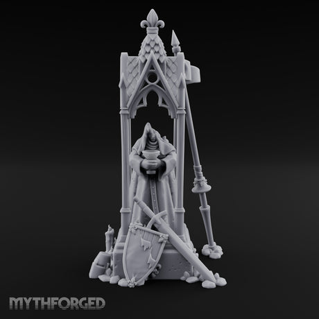 Chalice-Bearing Gothic-Spired Lady Shrine Miniature for Dungeons and Dragons, Pathfinder or other TTRPGs