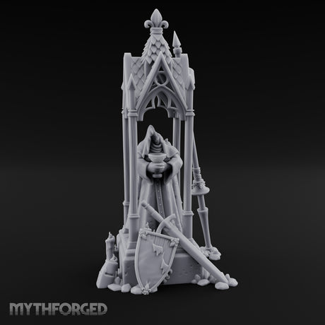 Chalice-Bearing Gothic-Spired Lady Shrine Miniature for Dungeons and Dragons, Pathfinder or other TTRPGs