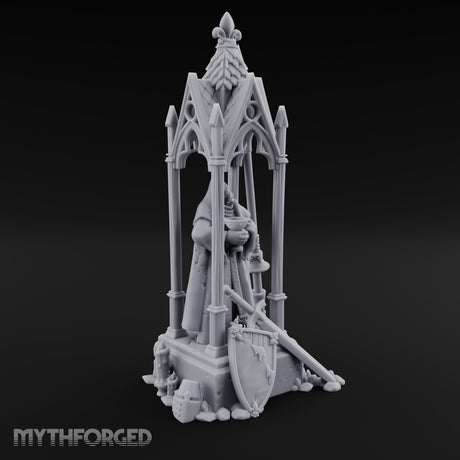 Chalice-Bearing Gothic-Spired Lady Shrine Miniature for Dungeons and Dragons, Pathfinder or other TTRPGs