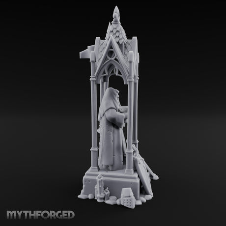 Chalice-Bearing Gothic-Spired Lady Shrine Miniature for Dungeons and Dragons, Pathfinder or other TTRPGs