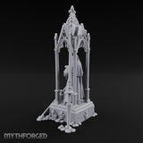 Chalice-Bearing Gothic-Spired Lady Shrine Miniature for Dungeons and Dragons, Pathfinder or other TTRPGs