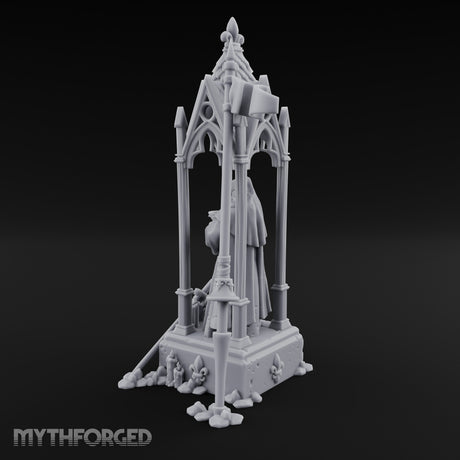 Chalice-Bearing Gothic-Spired Lady Shrine Miniature for Dungeons and Dragons, Pathfinder or other TTRPGs