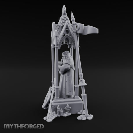 Chalice-Bearing Gothic-Spired Lady Shrine Miniature for Dungeons and Dragons, Pathfinder or other TTRPGs