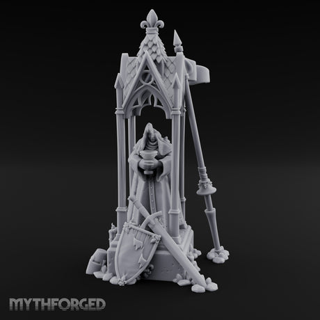 Chalice-Bearing Gothic-Spired Lady Shrine Miniature for Dungeons and Dragons, Pathfinder or other TTRPGs