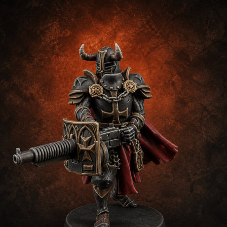 Chaos Gun Toting Heavy Templar A — painted concept preview (miniature supplied unpainted)