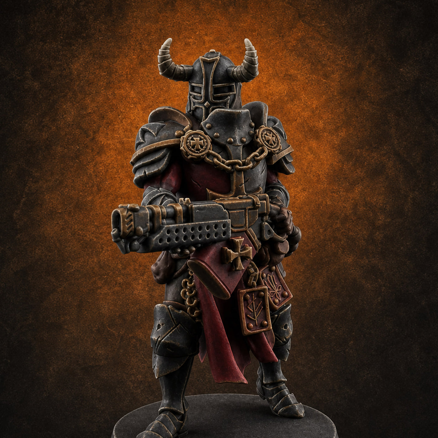 Chaos Gun Toting Heavy Templar B — painted concept preview (miniature supplied unpainted)
