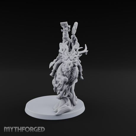Charging Forward Mounted Astronomancer Miniature for Dungeons and Dragons, Pathfinder or other TTRPGs