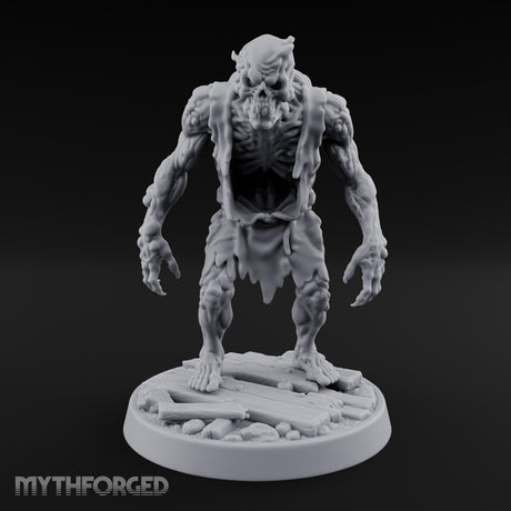 Chest Splitting Zombie Brute Miniature for Dungeons and Dragons, Pathfinder or other TTRPGs