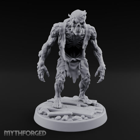 Chest Splitting Zombie Brute Miniature for Dungeons and Dragons, Pathfinder or other TTRPGs