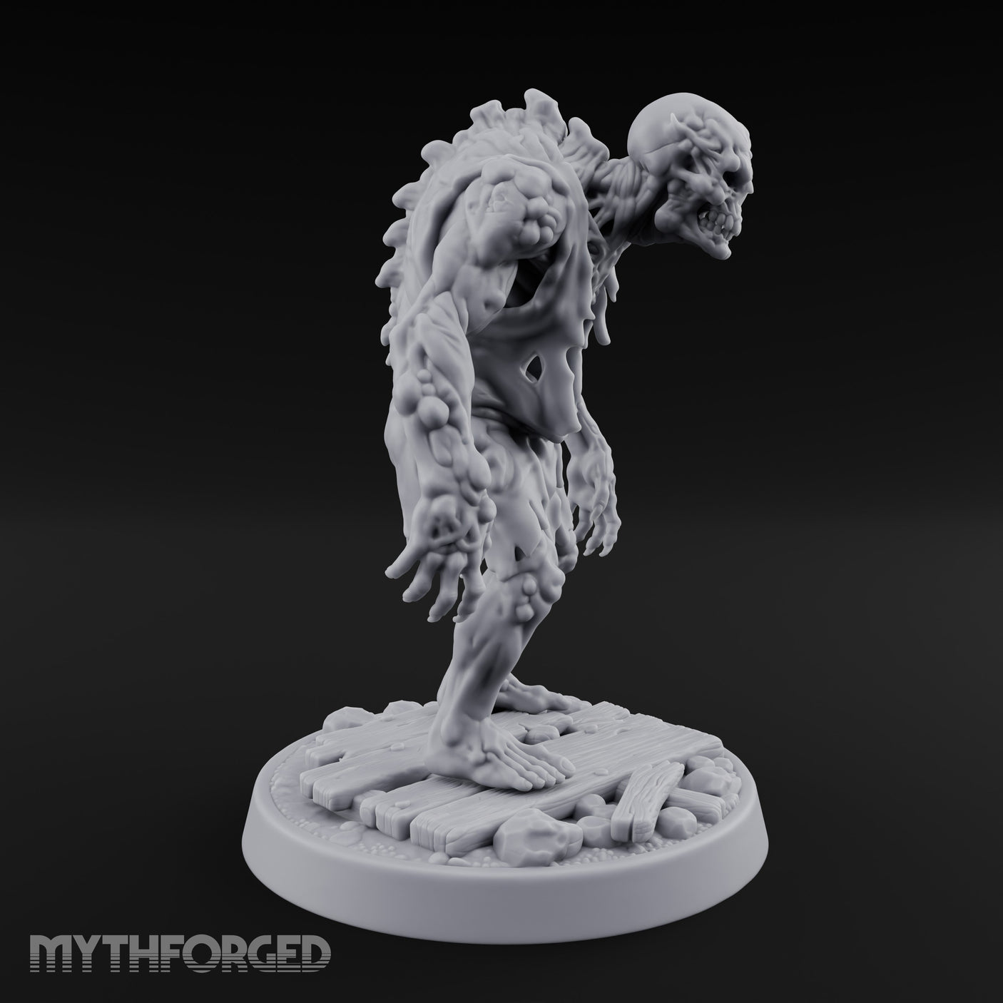 Chest Splitting Zombie Brute Miniature for Dungeons and Dragons, Pathfinder or other TTRPGs