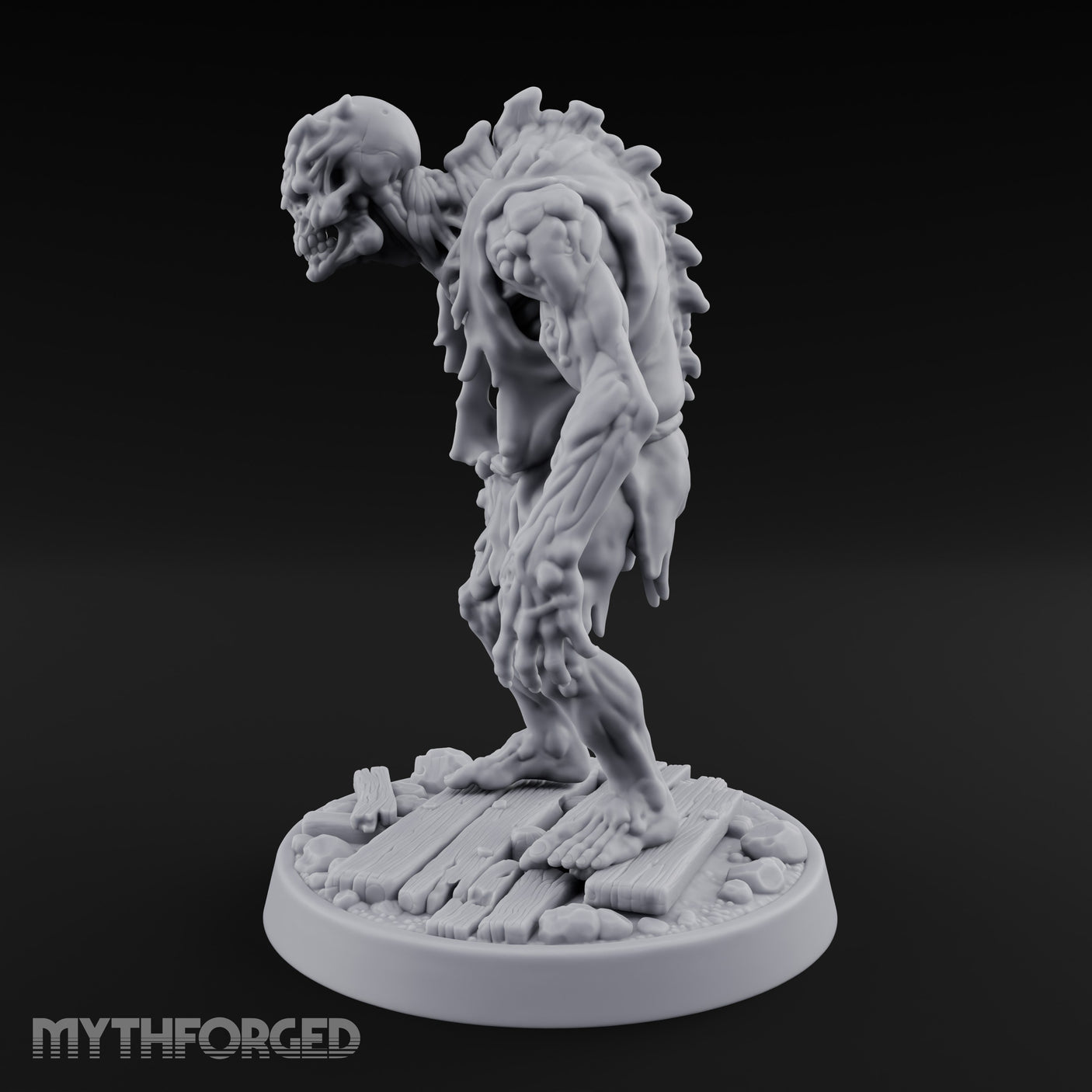 Chest Splitting Zombie Brute Miniature for Dungeons and Dragons, Pathfinder or other TTRPGs
