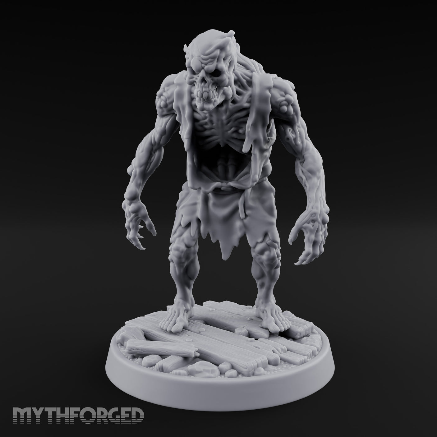 Chest Splitting Zombie Brute Miniature for Dungeons and Dragons, Pathfinder or other TTRPGs