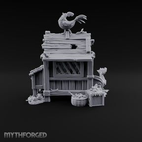 Rooster-Topped Chicken Coop