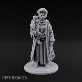 Child Cradling Human Cultist Miniature for Dungeons and Dragons, Pathfinder or other TTRPGs