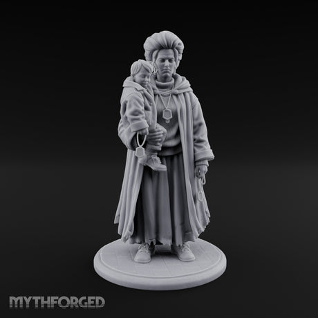 Child Cradling Human Cultist Miniature for Dungeons and Dragons, Pathfinder or other TTRPGs