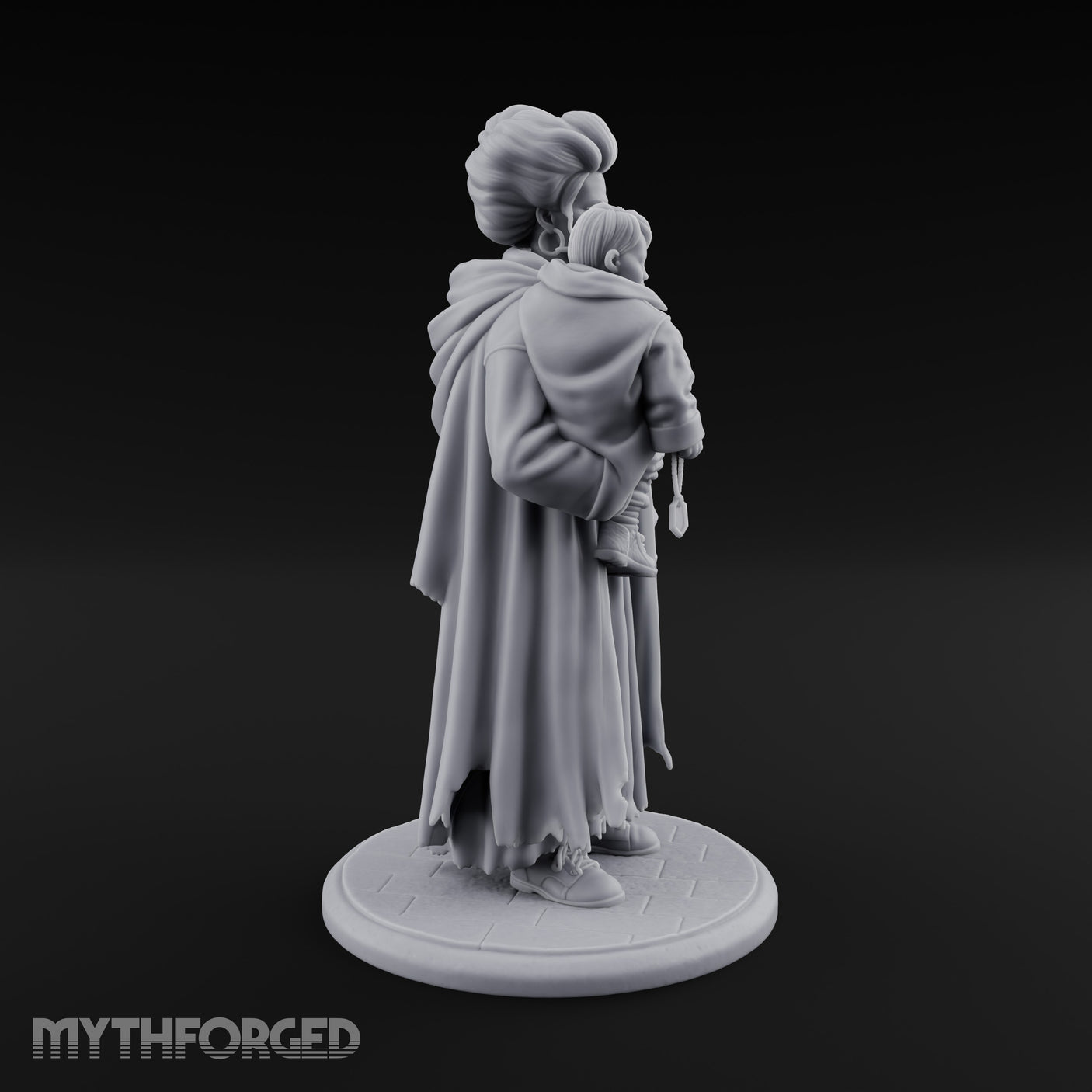 Child Cradling Human Cultist Miniature for Dungeons and Dragons, Pathfinder or other TTRPGs