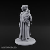 Child Cradling Human Cultist Miniature for Dungeons and Dragons, Pathfinder or other TTRPGs