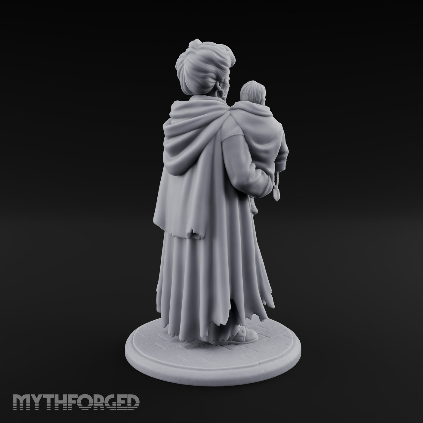 Child Cradling Human Cultist Miniature for Dungeons and Dragons, Pathfinder or other TTRPGs