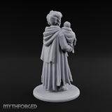 Child Cradling Human Cultist Miniature for Dungeons and Dragons, Pathfinder or other TTRPGs