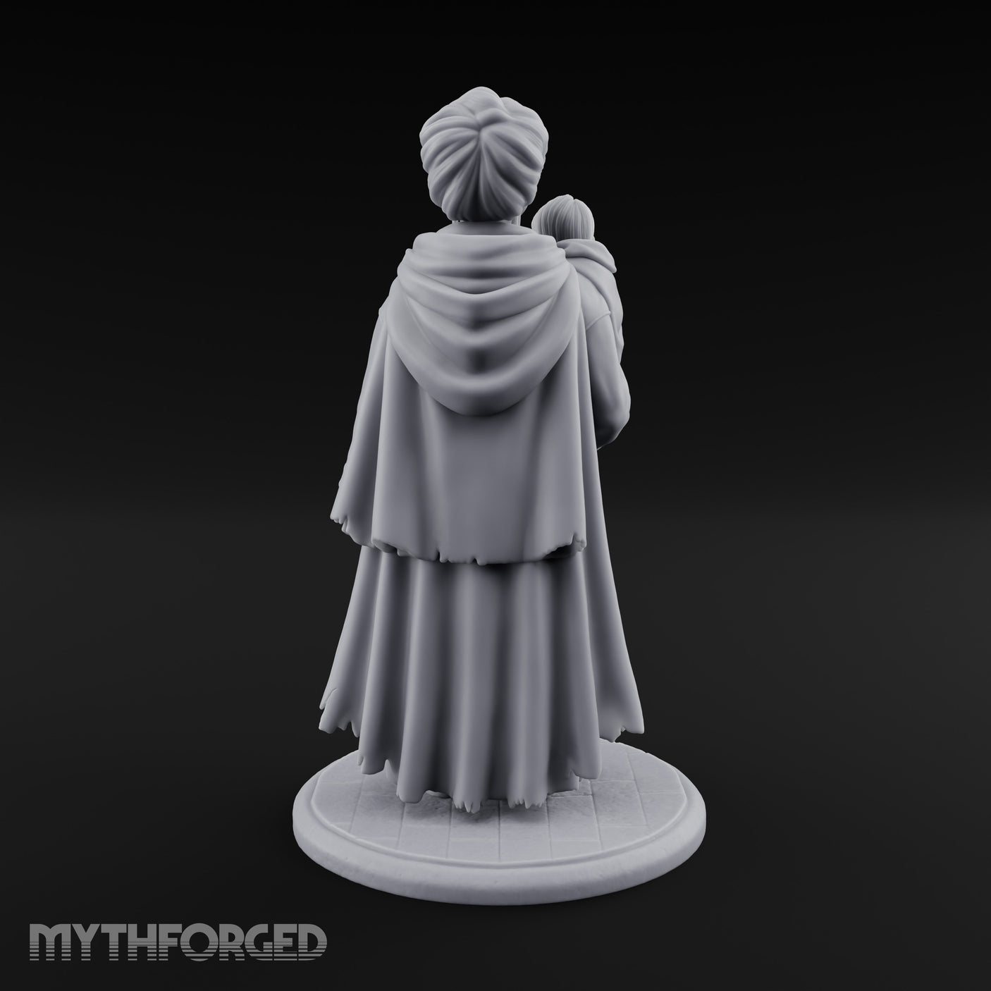 Child Cradling Human Cultist Miniature for Dungeons and Dragons, Pathfinder or other TTRPGs