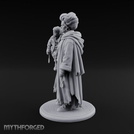 Child Cradling Human Cultist Miniature for Dungeons and Dragons, Pathfinder or other TTRPGs