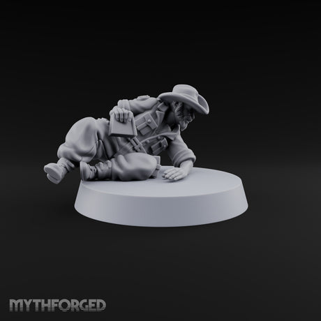 Flat Out, Eyes Down Human Prone Anti-Tank Rifle Crewman B