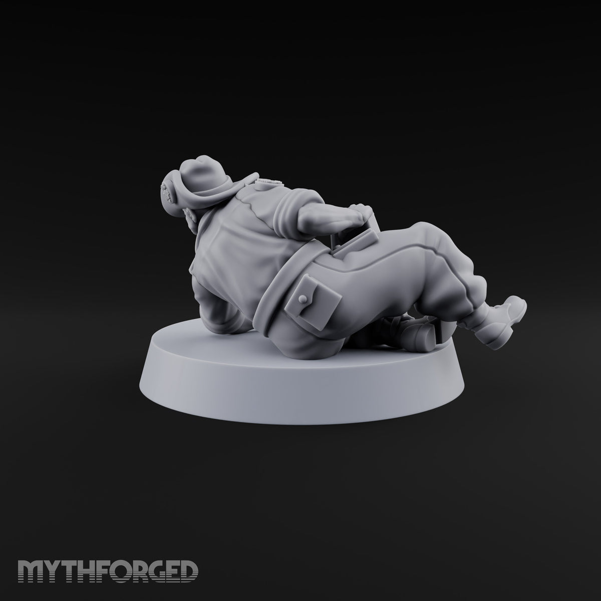 Flat Out, Eyes Down Human Prone Anti-Tank Rifle Crewman B