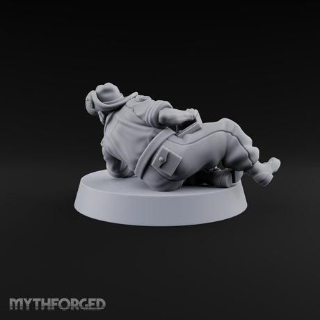 Flat Out, Eyes Down Human Prone Anti-Tank Rifle Crewman B