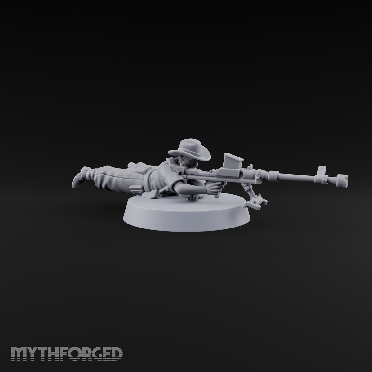 Flat Out, Eyes Down Human Prone Anti-Tank Rifle Team — A