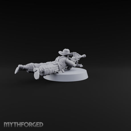 Flat Out, Eyes Down Human Prone Anti-Tank Rifle Crewman A