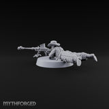 Flat Out, Eyes Down Human Prone Anti-Tank Rifle Crewman A