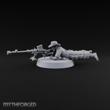 Flat Out, Eyes Down Human Prone Anti-Tank Rifle Crewman A
