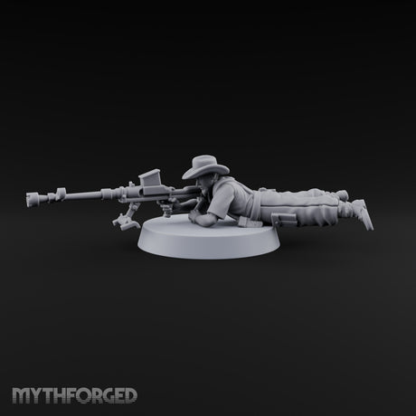 Flat Out, Eyes Down Human Prone Anti-Tank Rifle Crewman A