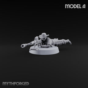 Flat Out, Eyes Down Human Prone Anti-Tank Rifle Crewman A