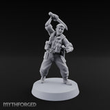 Steel Arm, Stolen Blade Human Officer with Katana and Mechanical Arm — Mechanical