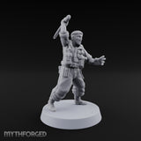 Steel Arm, Stolen Blade Human Officer with Katana and Mechanical Arm — Mechanical