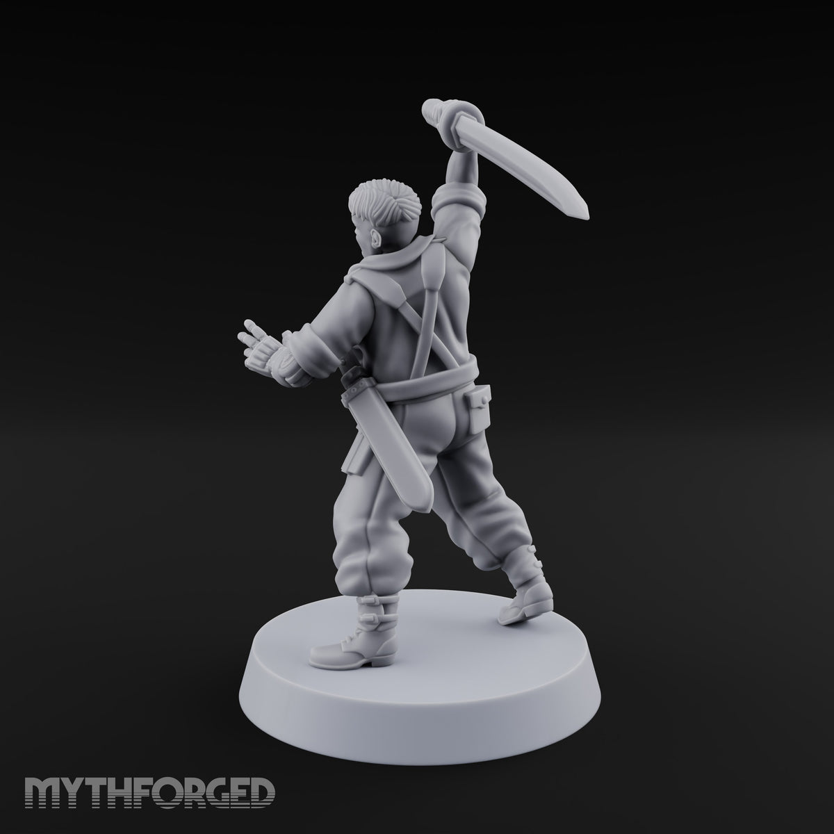 Steel Arm, Stolen Blade Human Officer with Katana and Mechanical Arm — Mechanical
