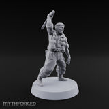 Steel Arm, Stolen Blade Human Officer with Katana and Mechanical Arm — Natural