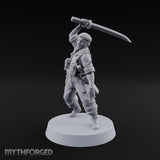 Steel Arm, Stolen Blade Human Officer with Katana and Mechanical Arm — Natural