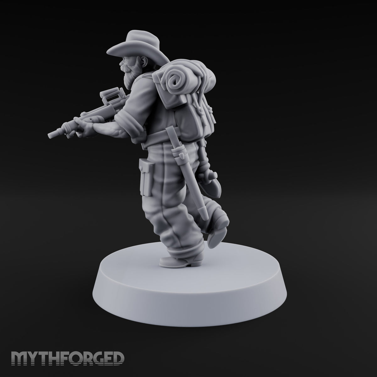 Brims Low, Bullpups Up Human Rifleman in Slouch Hat B