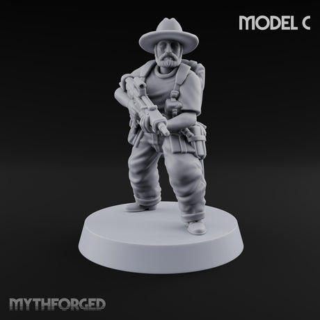 Brims Low, Bullpups Up Riflemen in Slouch Hats — C