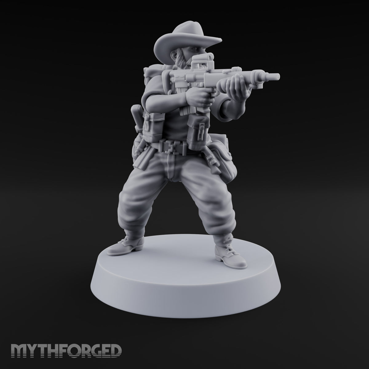 Brims Low, Bullpups Up Riflemen in Slouch Hats — D
