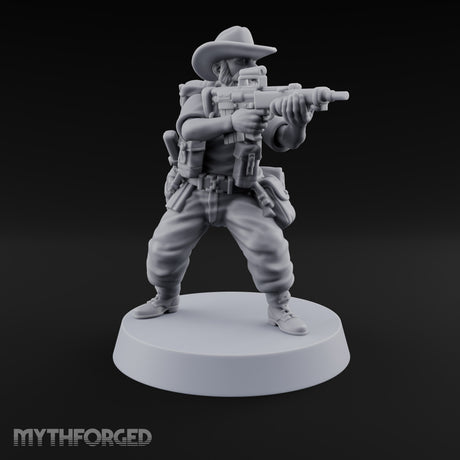 Brims Low, Bullpups Up Human Rifleman in Slouch Hat D