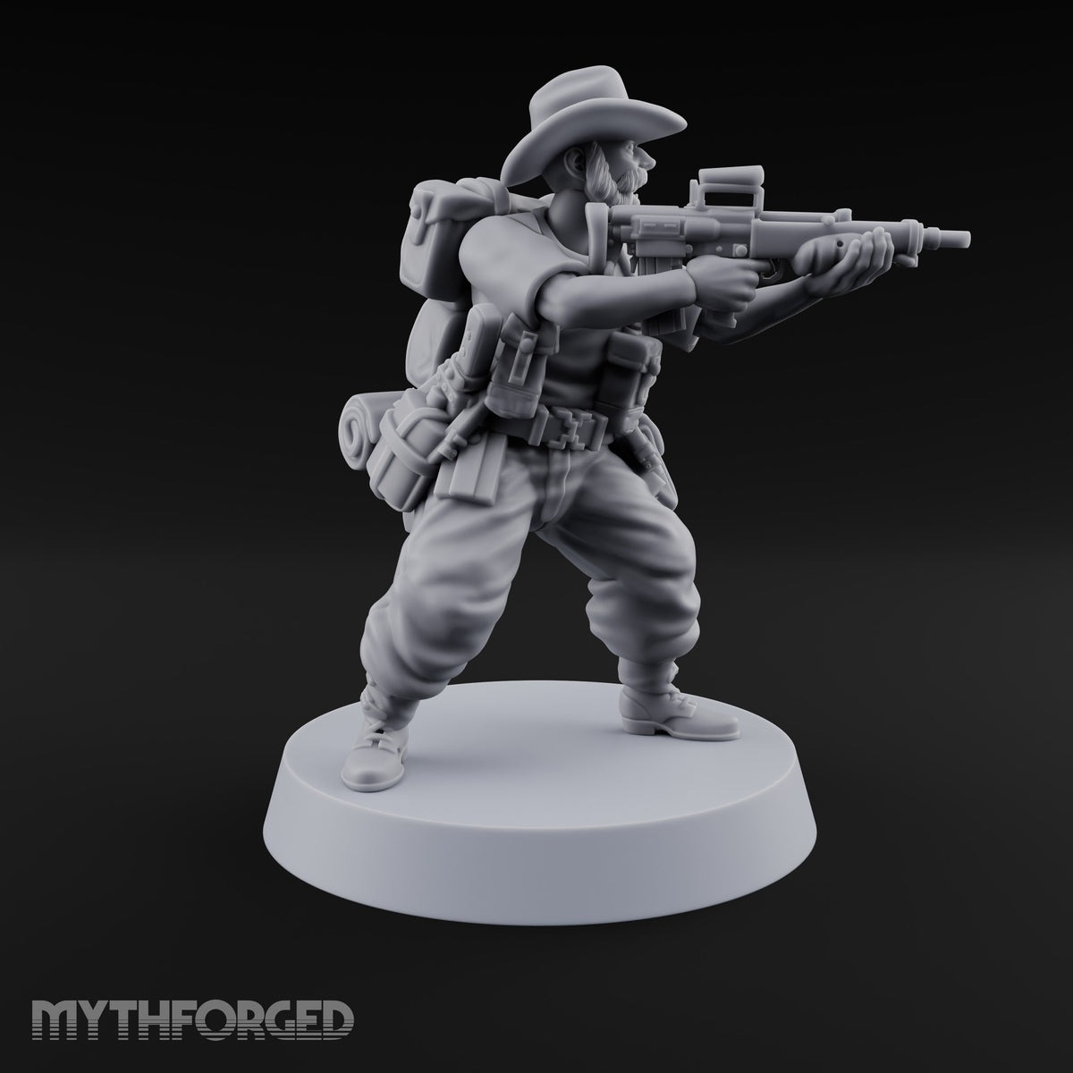 Brims Low, Bullpups Up Human Rifleman in Slouch Hat D
